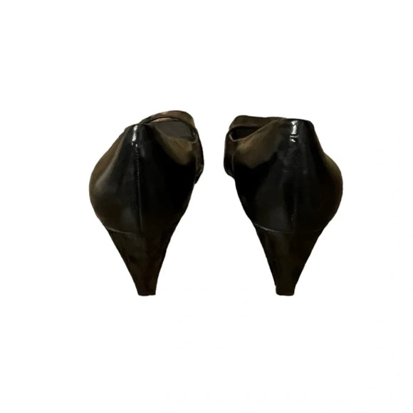 Womens Nine West black patent leather peep toe slip on heel 9M WNMIXUPTJ - Picture 5 of 11